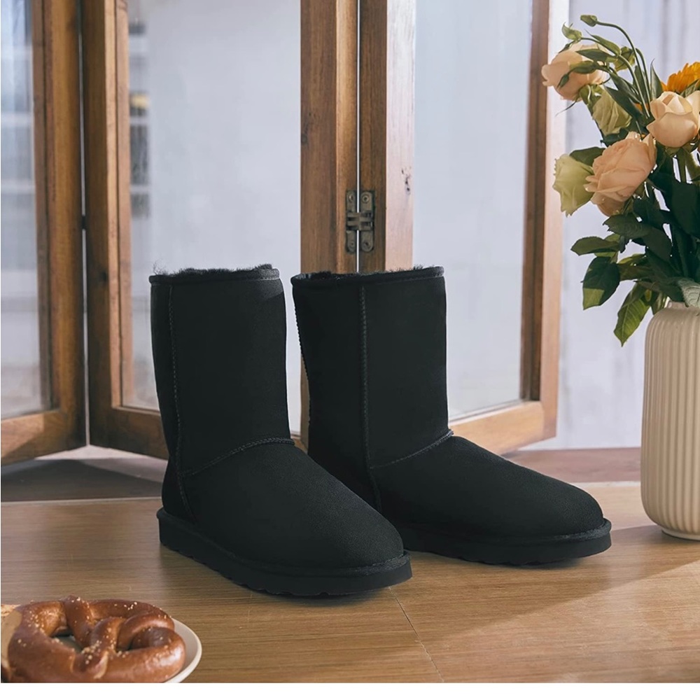 WaySoft Genuine Australia Mid Calf Sheepskin Fur Winter Boots for Women